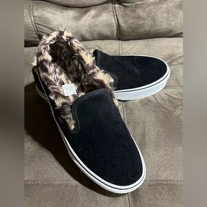 Vans slip on platform fur lined shoes